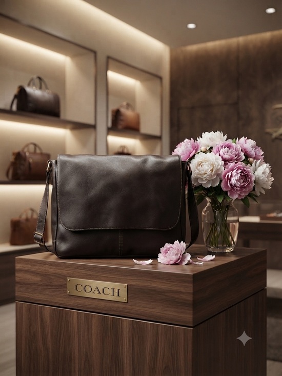 Coach Other - COACH Dark Brown Leather Messenger Bag
